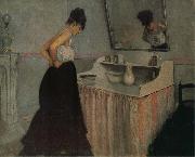 Gustave Caillebotte The fem in front of the toilet table oil